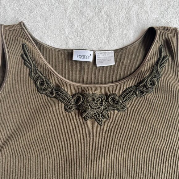 vintage ribbed army green tank top - Picture 5 of 6